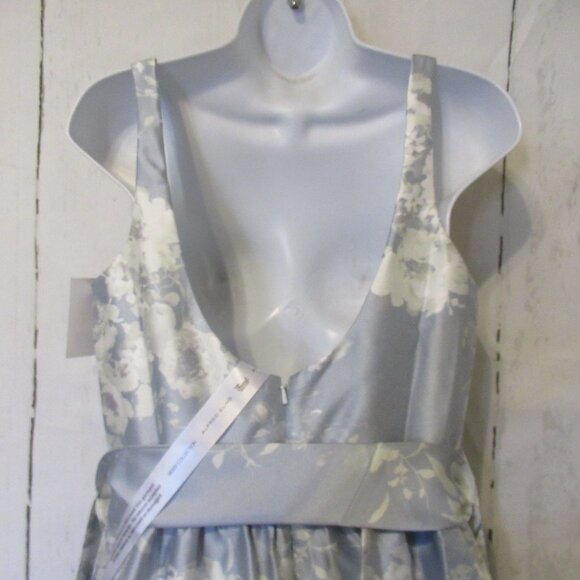 Dessy Collection Vivian Diamond Dress Blue Floral Seraphina Maxi Bridesmaid Prom - Picture 8 of 11